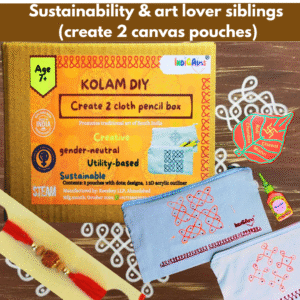 Kolam art DIY kit with rakhi, roli and chawal