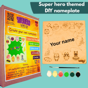 Superhero/marvel themed DIY nameplate